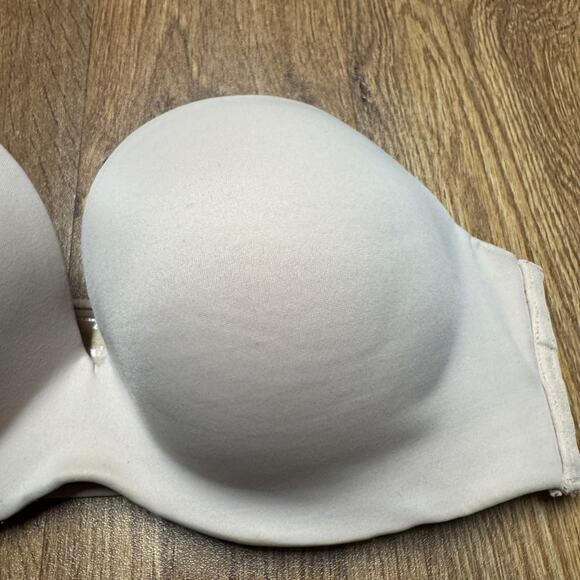 Cacique by Lane Bryant Underwire Strapless Push Up Nude Beige Bra Size 36DD - Picture 3 of 7
